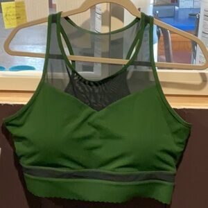 Green Mesh Sports Bra